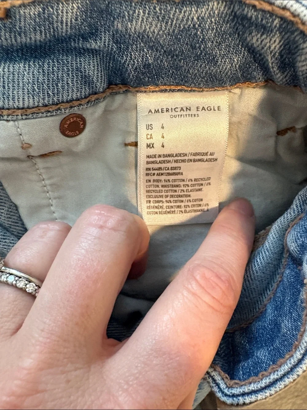 American Eagle Light Blue Distressed Baggy Mom denim shorts